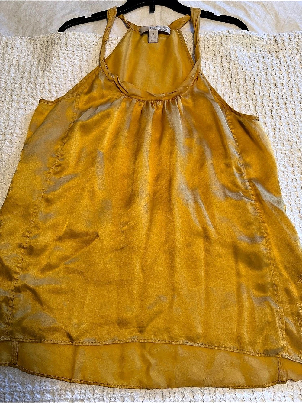 Banana Republic Brand Embroidered Yellow Tank Top